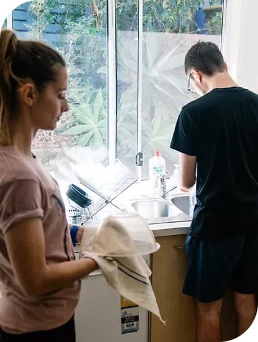 Helping each other with the dishes — NDIS Provider on the Sunshine Coast, QLD